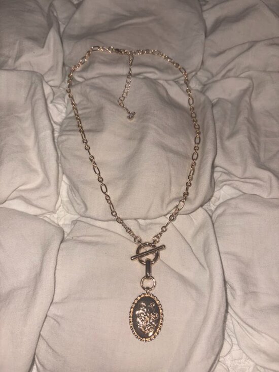 Free People Jewelry - Free People Victorian Filigree Toggle Necklace: Embossed Faux Locket